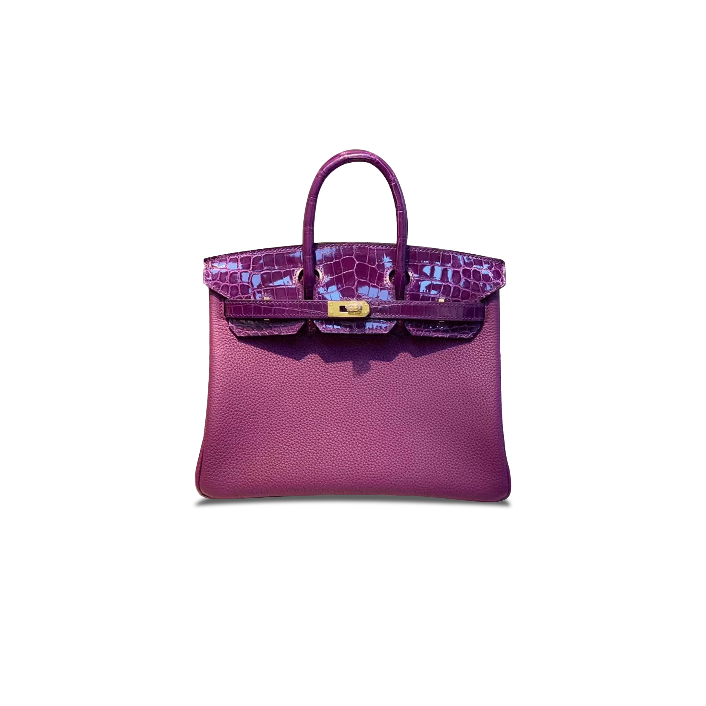 H**mes master birkin 25 crocodile and togo leather two-tone gold buckle h076216cka4 (25*20*13cm)